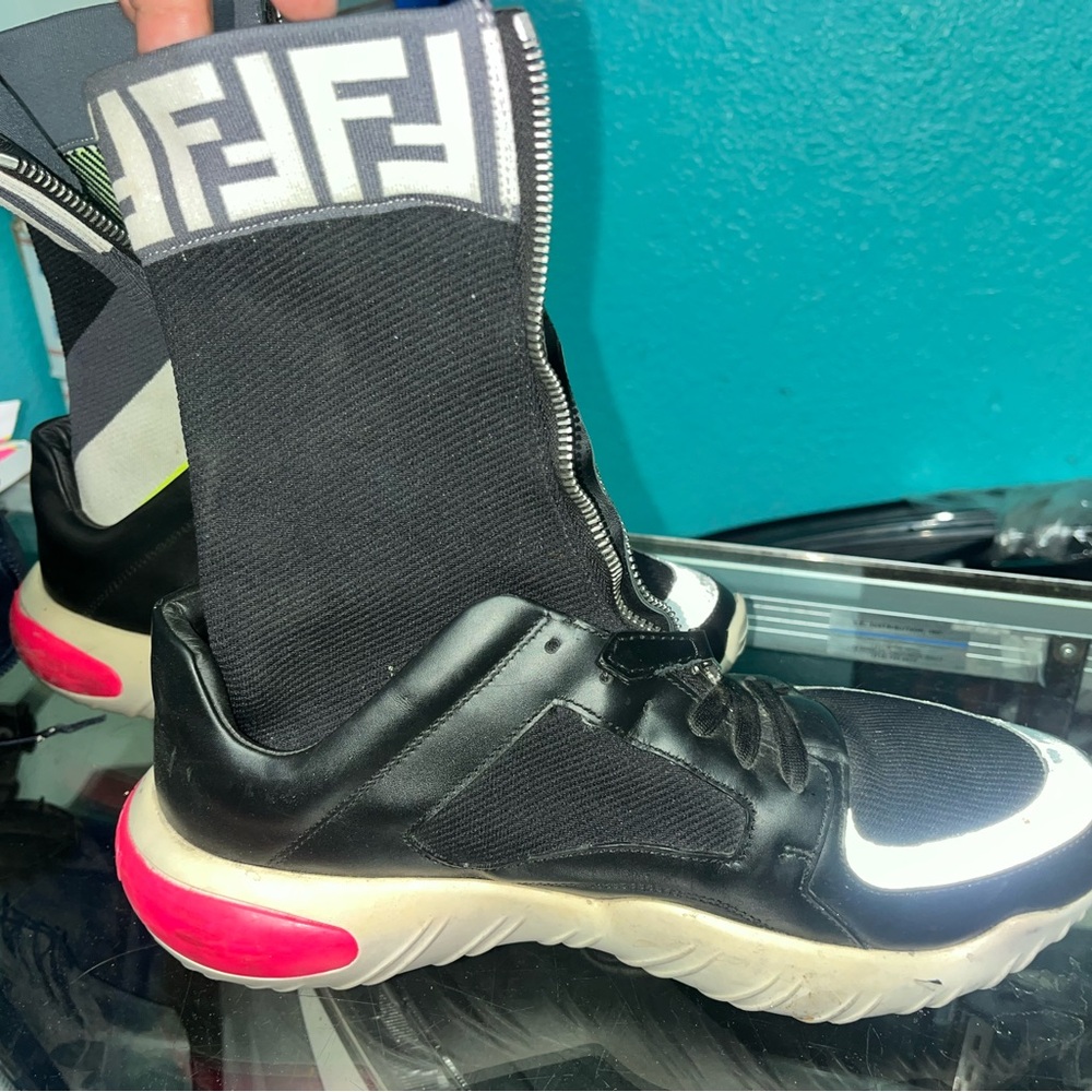 Vetements Black and White High-Tops with Neon Accents